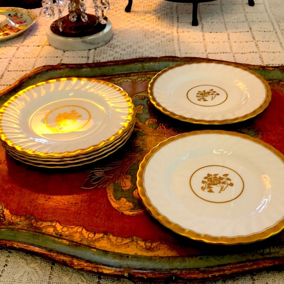 GUC- 6 Vintage English Bone China Desert Plates - Picture 7 of 10